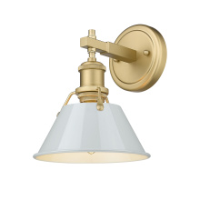 Golden 3306-BA1 BCB-DB - Yep by Golden Lighting Orwell 1-light Vanity in Brushed Champagne Brass and Dusky Blue shade